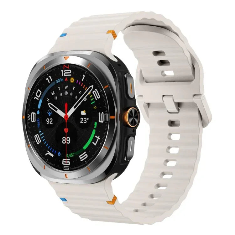 xDfind ウェーブステッチ シリコンウォッチバンド、Samsung Galaxy Watch Ultra 47mm / Ultra 2025用