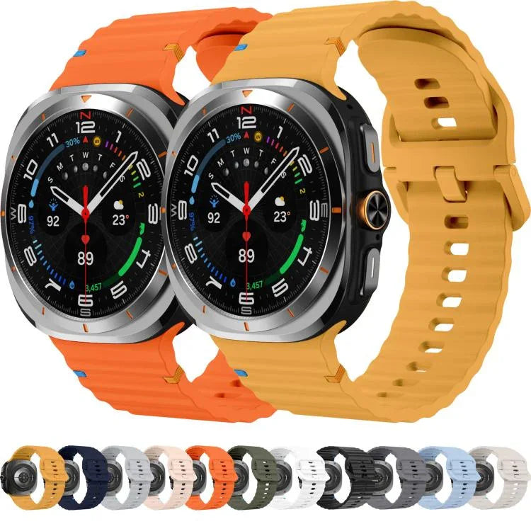 xDfind ウェーブステッチ シリコンウォッチバンド、Samsung Galaxy Watch Ultra 47mm / Ultra 2025用