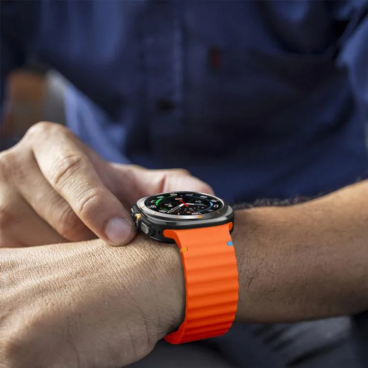 xDfind ウェーブステッチ シリコンウォッチバンド、Samsung Galaxy Watch Ultra 47mm / Ultra 2025用