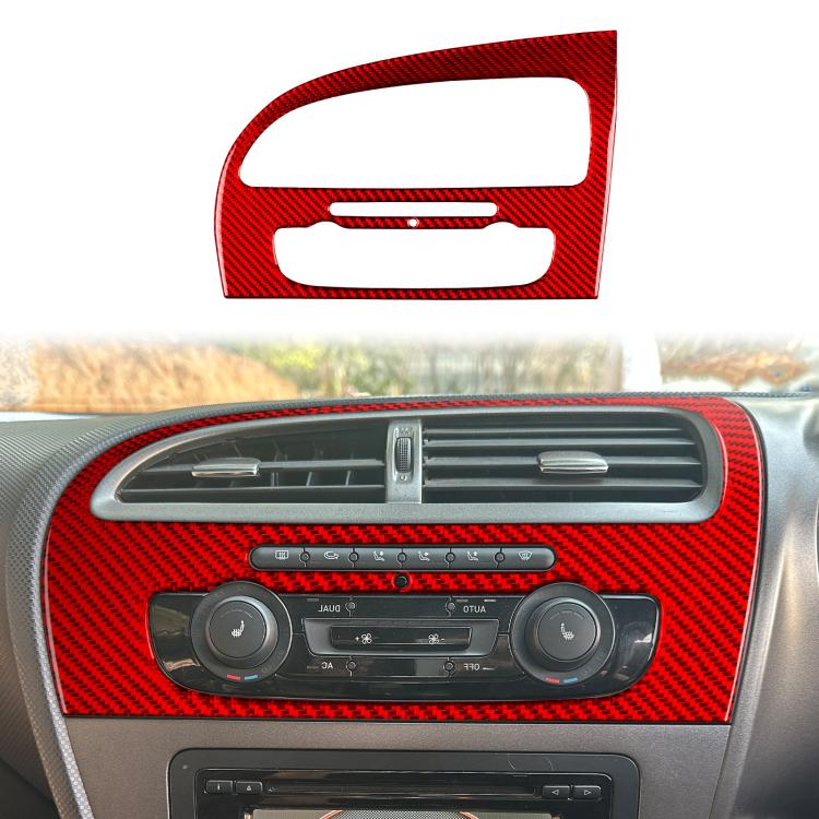 Carbon Fiber Car Center Console Air Conditioner Panel Decorative Sticker for SEAT Leon 2005-2012, Center Console Air Conditioner Panel, Left Driver, Center Console Air Conditioner Panel, Right Driver