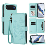 バタフライラブフラワー 多機能カードジッパー財布レザーフォンケース、iPhone 17e / 16e 用、iPhone 17 Pro Max 用、iPhone 17 Pro 用、iPhone 17 用、iPhone Air 用、iPhone 16 Pro Max 用