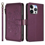 Butterfly Love Flower Multi-card Zipper Wallet Leather Phone Case, For iPhone 13 Pro Max, For iPhone 13 Pro, For iPhone 13 mini, For iPhone 12 / 12 Pro, For iPhone 12 Pro Max, For iPhone 12 mini