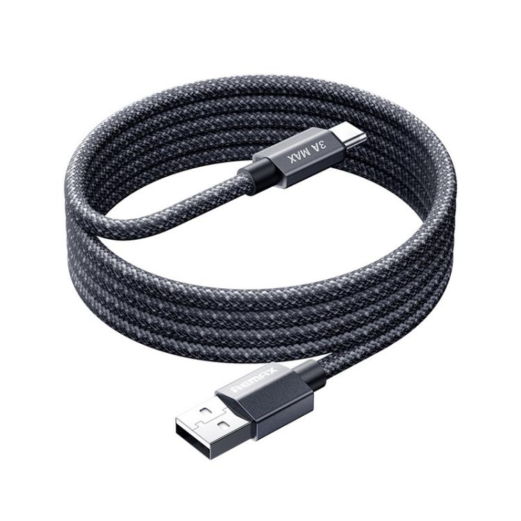 REMAX CB01 3A USB から Type-C アルミ合金編組高速充電データケーブル LEDライト付き、長さ: 1.2m、USB から Type-C