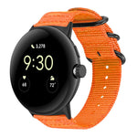 xDfind リングバックル ナイロンキャンバスウォッチバンド、Google Pixel Watch4 / Watch3 45mm用、Google Pixel 4 / 3 / 2 / 1 41mm用