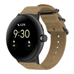 xDfind リングバックル ナイロンキャンバスウォッチバンド、Google Pixel Watch4 / Watch3 45mm用、Google Pixel 4 / 3 / 2 / 1 41mm用
