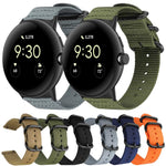 xDfind リングバックル ナイロンキャンバスウォッチバンド、Google Pixel Watch4 / Watch3 45mm用、Google Pixel 4 / 3 / 2 / 1 41mm用