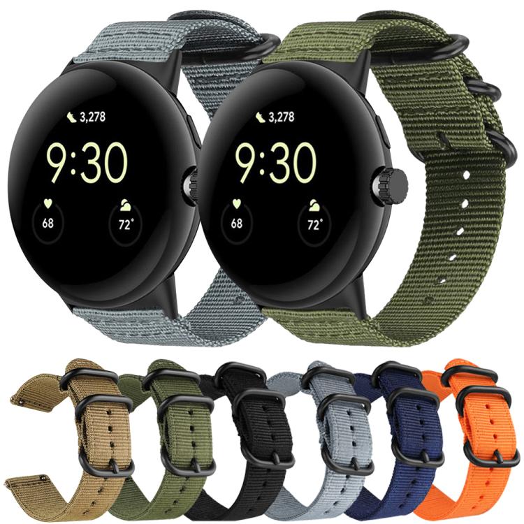 xDfind リングバックル ナイロンキャンバスウォッチバンド、Google Pixel Watch4 / Watch3 45mm用、Google Pixel 4 / 3 / 2 / 1 41mm用