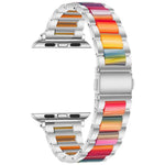 xDfind 三連ビーズメタルレジンウォッチバンド、Apple Watch 42 / 44 / 45 / 46 / 49mm用、Apple Watch 38 / 40 / 41 / S10 42mm用