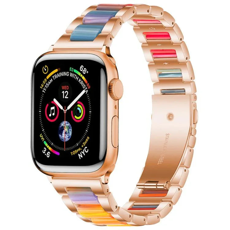 xDfind 三連ビーズメタルレジンウォッチバンド、Apple Watch 42 / 44 / 45 / 46 / 49mm用、Apple Watch 38 / 40 / 41 / S10 42mm用