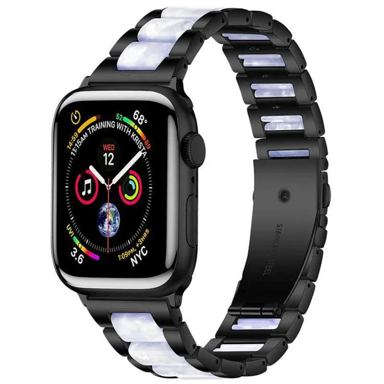 xDfind 三連ビーズメタルレジンウォッチバンド、Apple Watch 42 / 44 / 45 / 46 / 49mm用、Apple Watch 38 / 40 / 41 / S10 42mm用