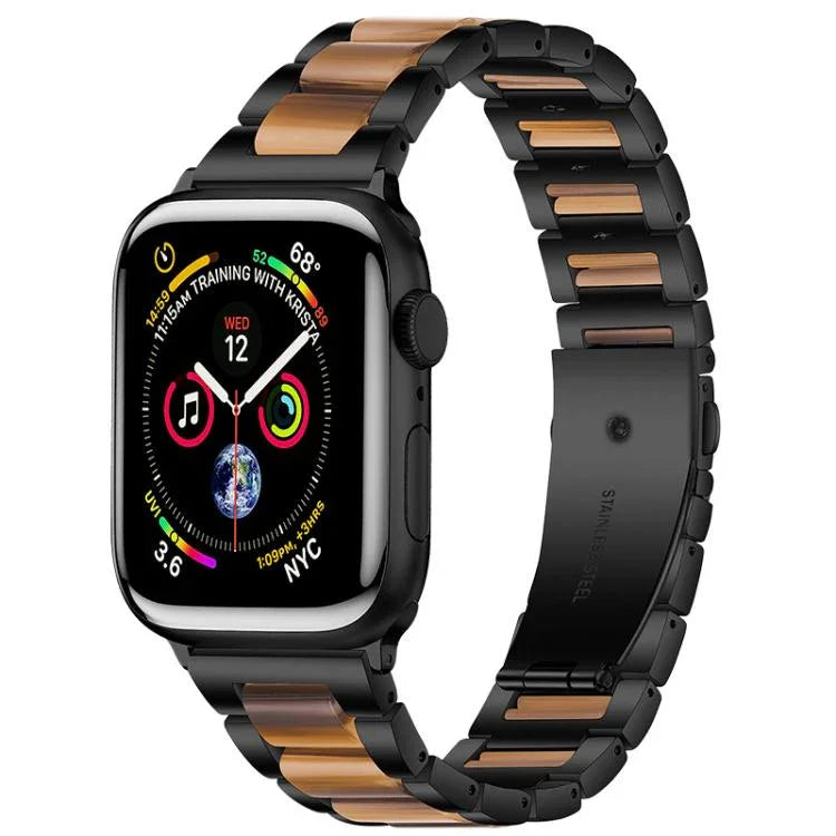 xDfind 三連ビーズメタルレジンウォッチバンド、Apple Watch 42 / 44 / 45 / 46 / 49mm用、Apple Watch 38 / 40 / 41 / S10 42mm用