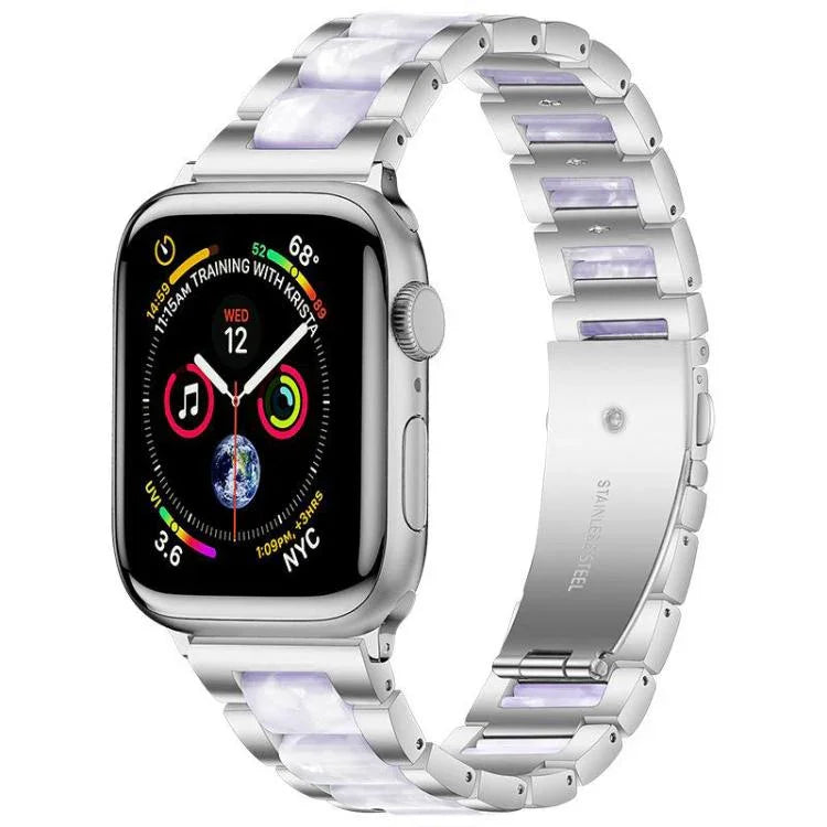 xDfind 三連ビーズメタルレジンウォッチバンド、Apple Watch 42 / 44 / 45 / 46 / 49mm用、Apple Watch 38 / 40 / 41 / S10 42mm用