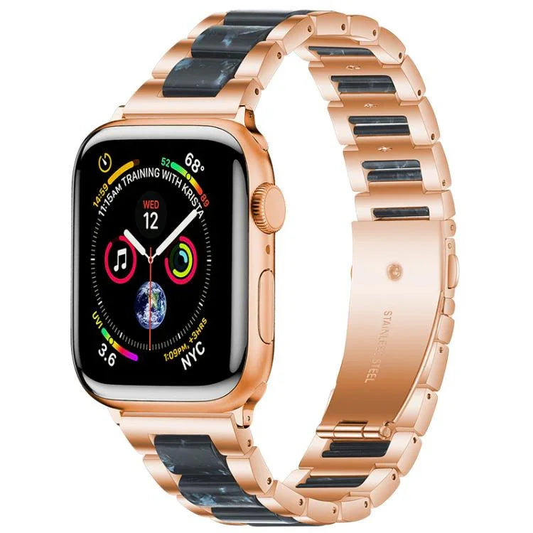xDfind 三連ビーズメタルレジンウォッチバンド、Apple Watch 42 / 44 / 45 / 46 / 49mm用、Apple Watch 38 / 40 / 41 / S10 42mm用