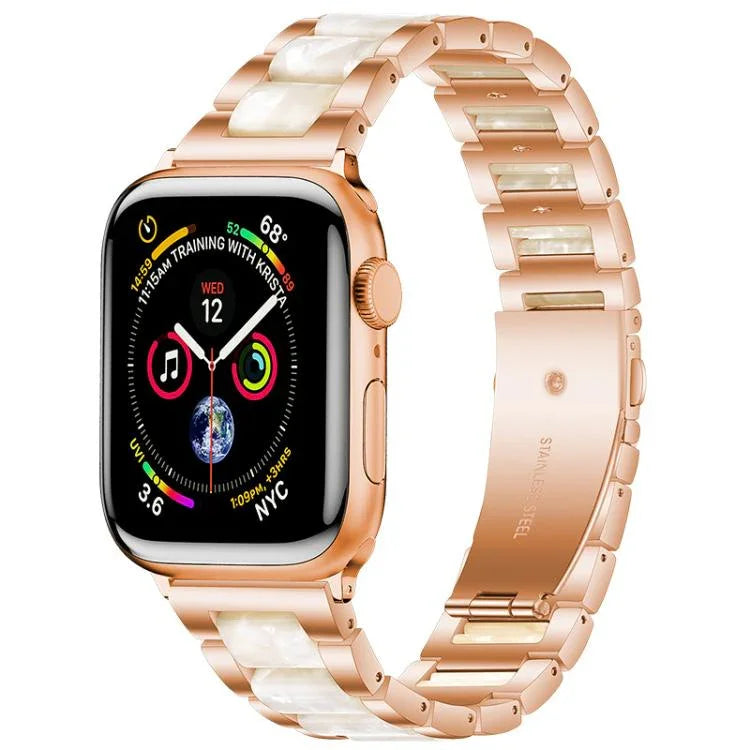 xDfind 三連ビーズメタルレジンウォッチバンド、Apple Watch 42 / 44 / 45 / 46 / 49mm用、Apple Watch 38 / 40 / 41 / S10 42mm用