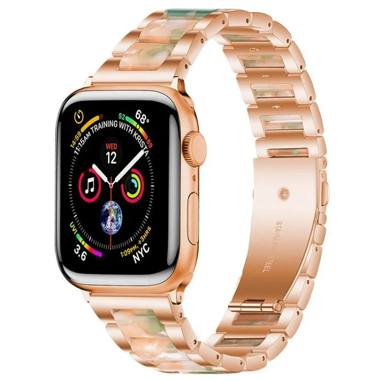 xDfind 三連ビーズメタルレジンウォッチバンド、Apple Watch 42 / 44 / 45 / 46 / 49mm用、Apple Watch 38 / 40 / 41 / S10 42mm用