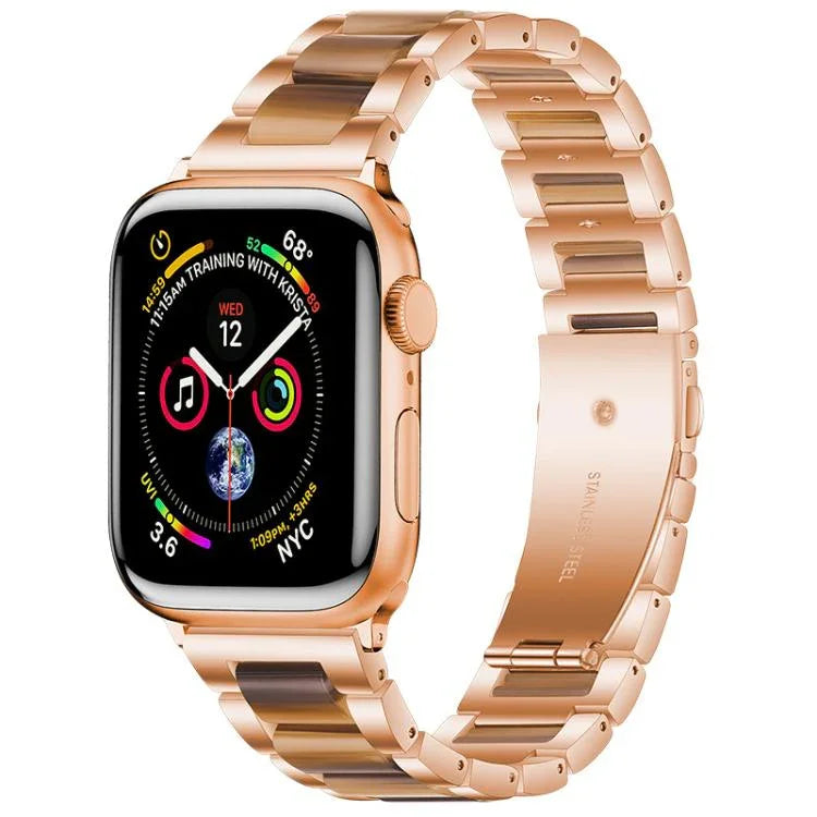 xDfind 三連ビーズメタルレジンウォッチバンド、Apple Watch 42 / 44 / 45 / 46 / 49mm用、Apple Watch 38 / 40 / 41 / S10 42mm用