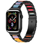 xDfind 三連ビーズメタルレジンウォッチバンド、Apple Watch 42 / 44 / 45 / 46 / 49mm用、Apple Watch 38 / 40 / 41 / S10 42mm用