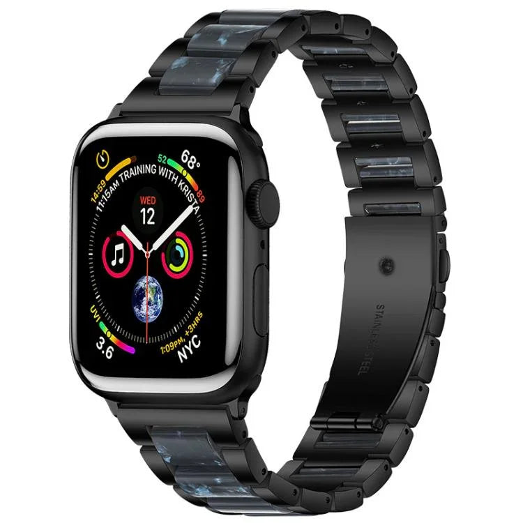 xDfind 三連ビーズメタルレジンウォッチバンド、Apple Watch 42 / 44 / 45 / 46 / 49mm用、Apple Watch 38 / 40 / 41 / S10 42mm用