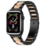 xDfind 三連ビーズメタルレジンウォッチバンド、Apple Watch 42 / 44 / 45 / 46 / 49mm用、Apple Watch 38 / 40 / 41 / S10 42mm用