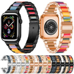 xDfind 三連ビーズメタルレジンウォッチバンド、Apple Watch 42 / 44 / 45 / 46 / 49mm用、Apple Watch 38 / 40 / 41 / S10 42mm用