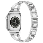xDfind X字型シングルロウダイヤモンドメタルウォッチバンド、Apple Watch 42 / 44 / 45 / 46 / 49mm用、Apple Watch 38 / 40 / 41 / S10 42mm用