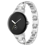 xDfind X字型シングルロウダイヤモンドメタルウォッチバンド、Google Pixel Watch 4 / 3 / 2 / 1 41mm用