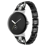 xDfind X字型シングルロウダイヤモンドメタルウォッチバンド、Google Pixel Watch 4 / 3 / 2 / 1 41mm用