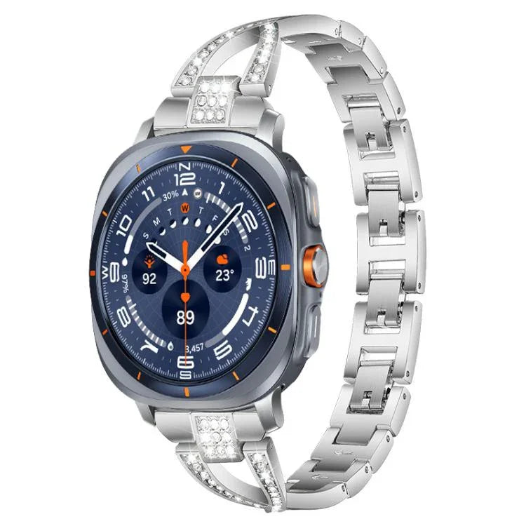 xDfind X字型 シングルロウ ダイヤモンド メタルウォッチバンド、Samsung Galaxy Watch Ultra/Ultra 2025用、Samsung Galaxy Watch8 / 8 Classic用、Samsung Galaxy Watch 7 / 6 / 5 / FE用