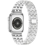 xDfind 五連ビーズフルダイヤモンドメタルウォッチバンド、Apple Watch 42 / 44 / 45 / 46 / 49mm用、Apple Watch 38 / 40 / 41 / S10 42mm用