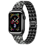 xDfind 五連ビーズフルダイヤモンドメタルウォッチバンド、Apple Watch 42 / 44 / 45 / 46 / 49mm用、Apple Watch 38 / 40 / 41 / S10 42mm用