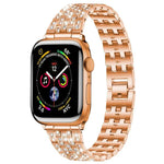 xDfind 五連ビーズフルダイヤモンドメタルウォッチバンド、Apple Watch 42 / 44 / 45 / 46 / 49mm用、Apple Watch 38 / 40 / 41 / S10 42mm用