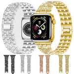xDfind 五連ビーズフルダイヤモンドメタルウォッチバンド、Apple Watch 42 / 44 / 45 / 46 / 49mm用、Apple Watch 38 / 40 / 41 / S10 42mm用