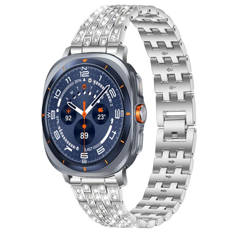 xDfind ファイブビーズ フルダイヤモンド メタルウォッチバンド、Samsung Galaxy Watch Ultra/Ultra 2025用、Samsung Galaxy Watch8 / 8 Classic用