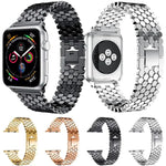 xDfind 魚の鱗テクスチャーメタルウォッチバンド、Apple Watch 42 / 44 / 45 / 46 / 49mm用、Apple Watch 38 / 40 / 41 / S11 42mm用