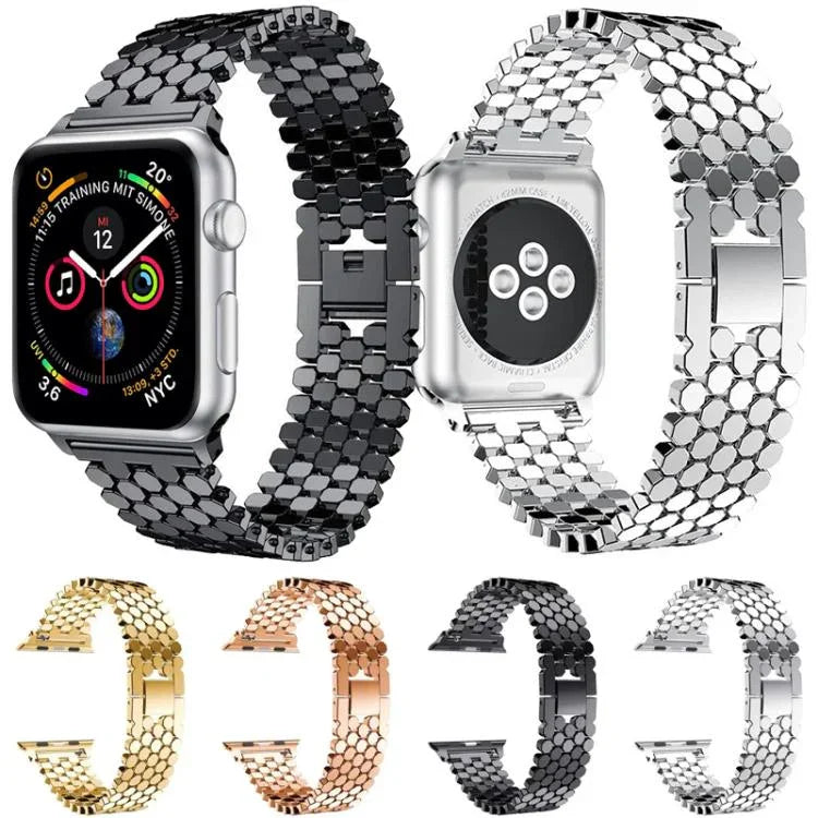 xDfind 魚の鱗テクスチャーメタルウォッチバンド、Apple Watch 42 / 44 / 45 / 46 / 49mm用、Apple Watch 38 / 40 / 41 / S11 42mm用