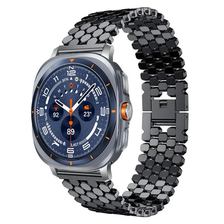 xDfind 魚鱗模様メタルウォッチバンド、Samsung Galaxy Watch Ultra/Ultra 2025用、Samsung Galaxy Watch8 / 8 Classic用、Samsung Galaxy Watch7 / FE / 6 / 5 / 4用、Samsung Galaxy Fit3用