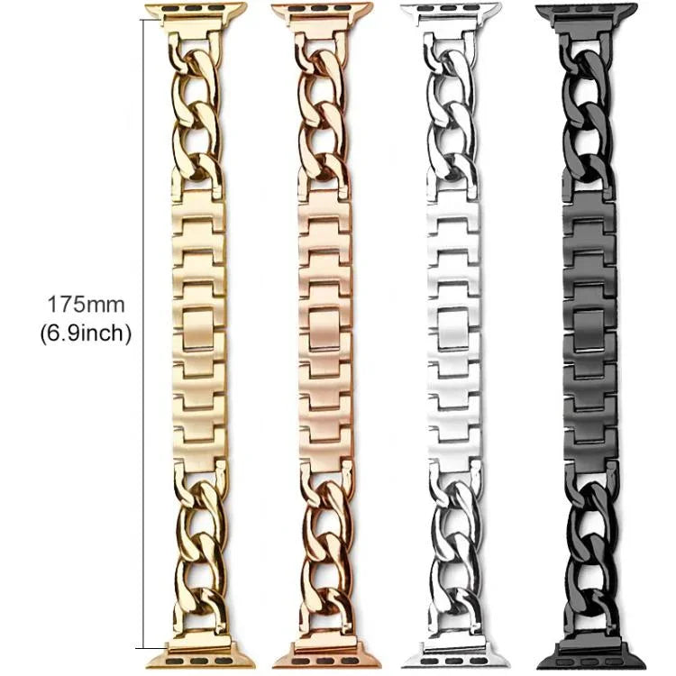 xDfind デニムチェーンメタルウォッチバンド、Apple Watch 42 / 44 / 45 / 46 / 49mm用