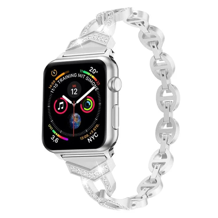 xDfind ダイヤモンドステンレススチールウォッチバンド、Apple Watch 42 / 44 / 45 / 46 / 49mm用、Apple Watch 38 / 40 / 41 / S10 42mm用
