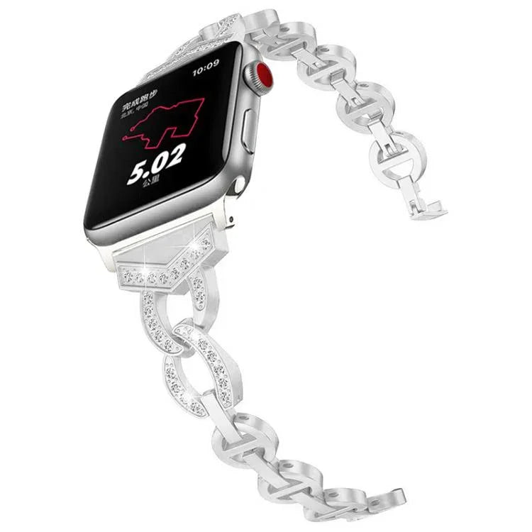 xDfind ダイヤモンドステンレススチールウォッチバンド、Apple Watch 42 / 44 / 45 / 46 / 49mm用、Apple Watch 38 / 40 / 41 / S10 42mm用