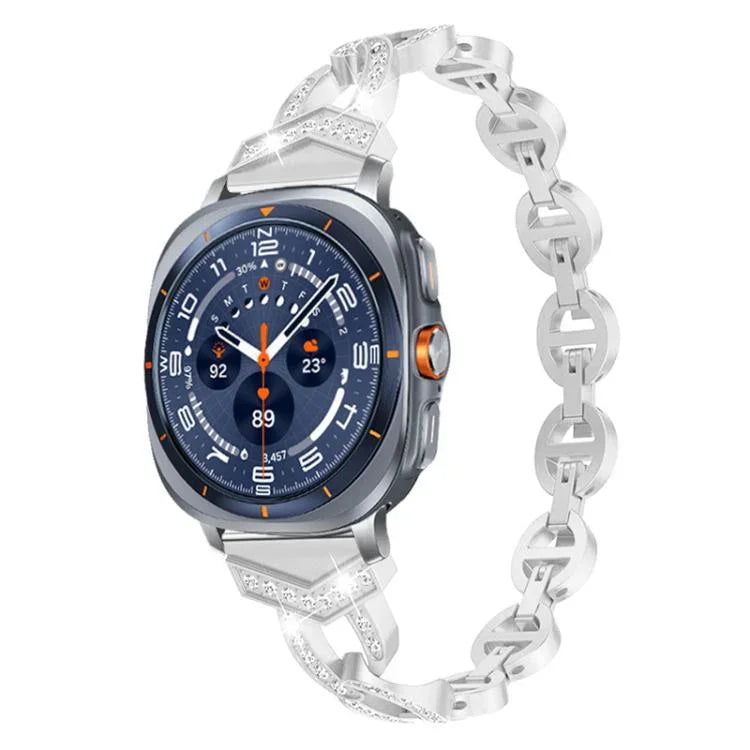 xDfind ダイヤモンドステンレススチールウォッチバンド、Samsung Galaxy Watch Ultra/Ultra 2025用、Samsung Galaxy Watch8 / 8 Classic用
