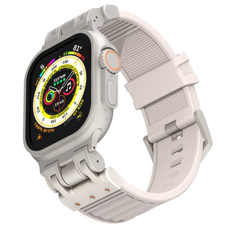 メカストライプテクスチャシリコンウォッチバンド、Apple Watch 46mm / 49mm / 45mm / 44mm 用