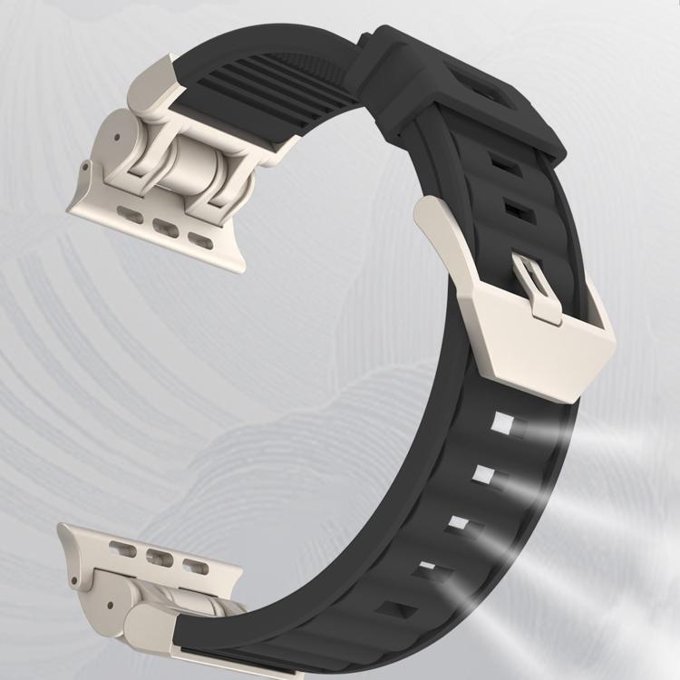 メカストライプテクスチャシリコンウォッチバンド、Apple Watch 46mm / 49mm / 45mm / 44mm 用