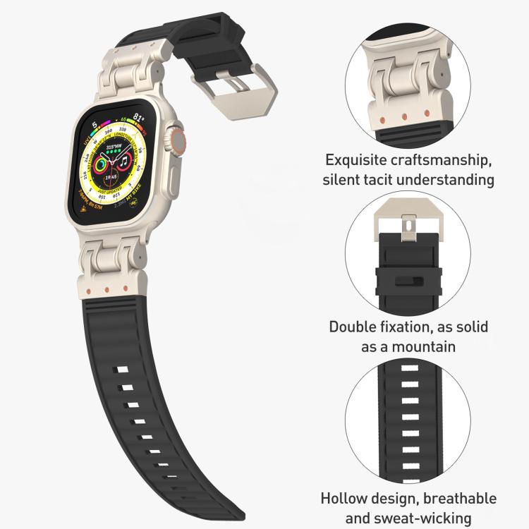 メカストライプテクスチャシリコンウォッチバンド、Apple Watch 46mm / 49mm / 45mm / 44mm 用