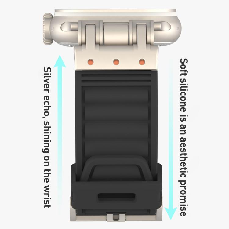 メカストライプテクスチャシリコンウォッチバンド、Apple Watch 46mm / 49mm / 45mm / 44mm 用