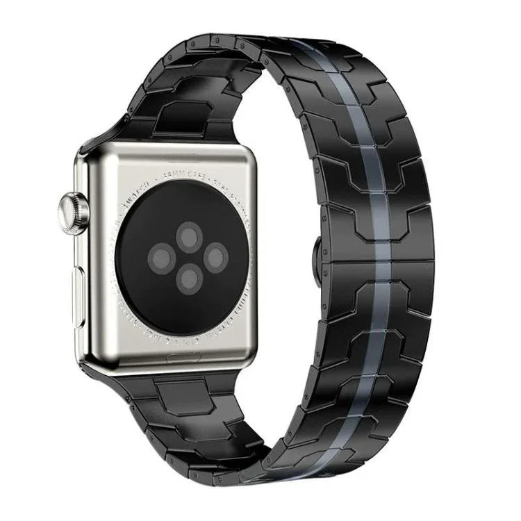 xDfind バタフライバックルステンレススチールウォッチバンド、Apple Watch 42 / 44 / 45 / 46 / 49mm用、Apple Watch 38 / 40 / 41 / S10 42mm用
