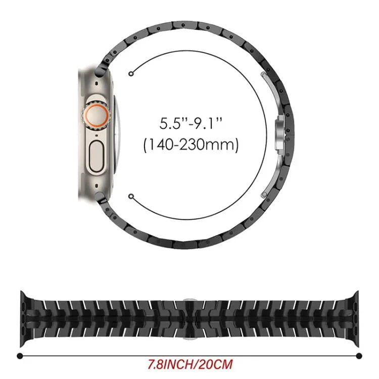 xDfind バタフライバックルステンレススチールウォッチバンド、Apple Watch 42 / 44 / 45 / 46 / 49mm用、Apple Watch 38 / 40 / 41 / S10 42mm用