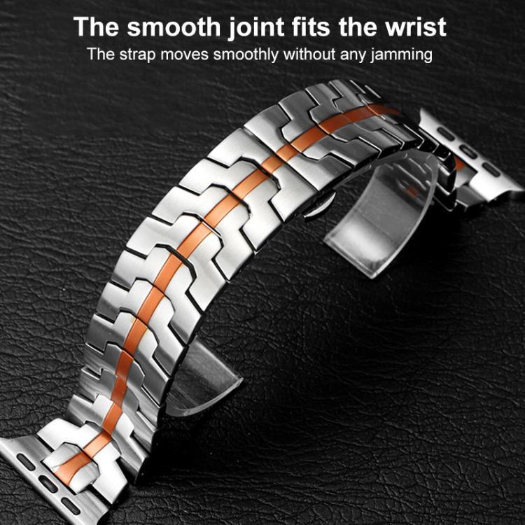 xDfind バタフライバックルステンレススチールウォッチバンド、Apple Watch 42 / 44 / 45 / 46 / 49mm用、Apple Watch 38 / 40 / 41 / S10 42mm用