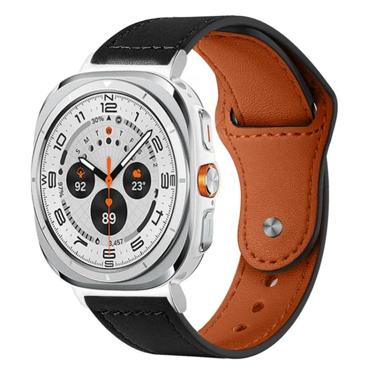 xDfind リベットバックル本革ウォッチバンド、Samsung Galaxy Watch Ultra / Ultra 2025用、Samsung Galaxy Watch8 / 8 Classic用