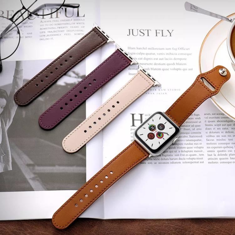 xDfind リベットバックル本革ウォッチバンド、Apple Watch 42 / 44 / 45 / 46 / 49mm用、Apple Watch 38 / 40 / 41 / S10 42mm用