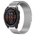 xDfind Milanese Parachute Buckle Stainless Steel Watch Band, For Garmin Fenix 8/7X/6X/5X 26mm